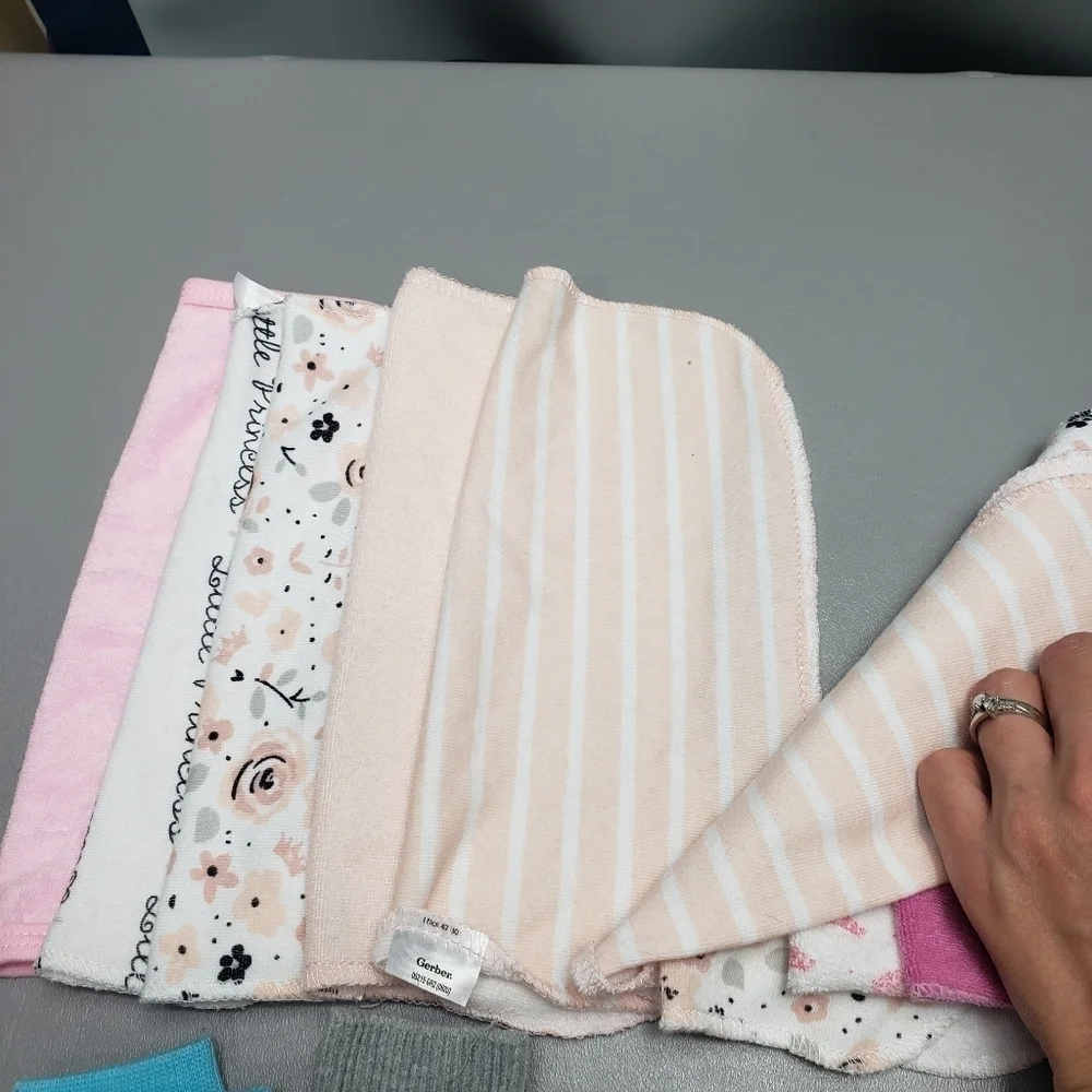 baby girls bundle of 20, wash cloths, socks and mittens